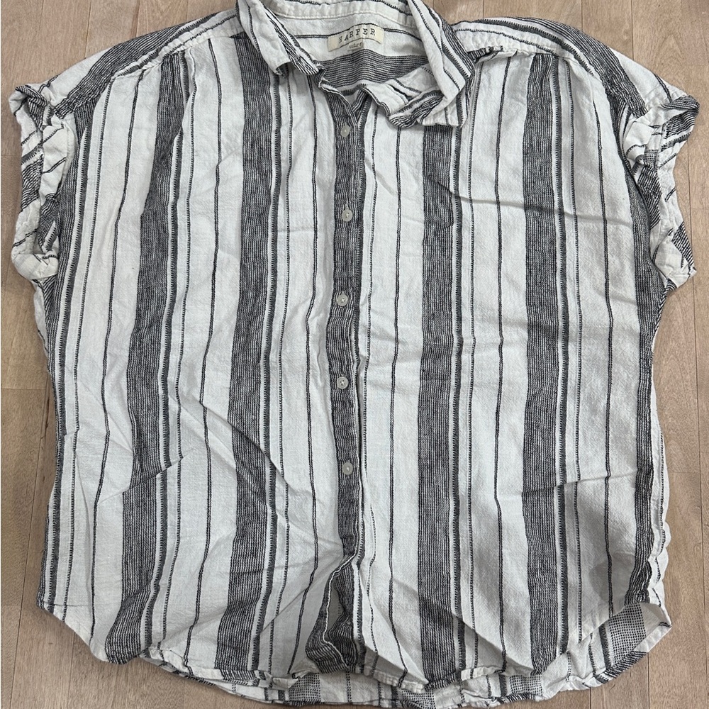 Harper Black and White Striped Men's Casual Shirt